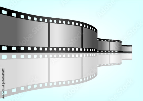 Cinema, movie and photography 35mm film strip template.  Vector 3D elements.