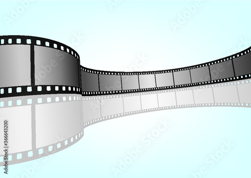 Cinema, movie and photography 35mm film strip template.  Vector 3D elements.