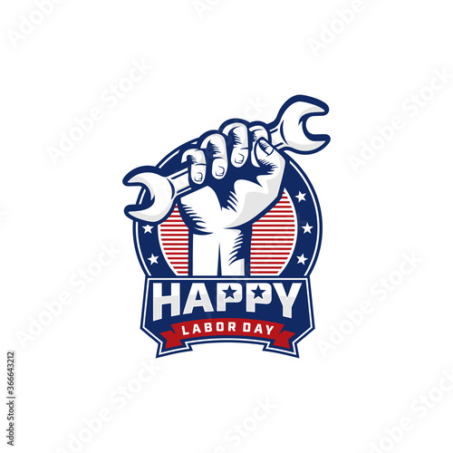 Labor day logo background design vector