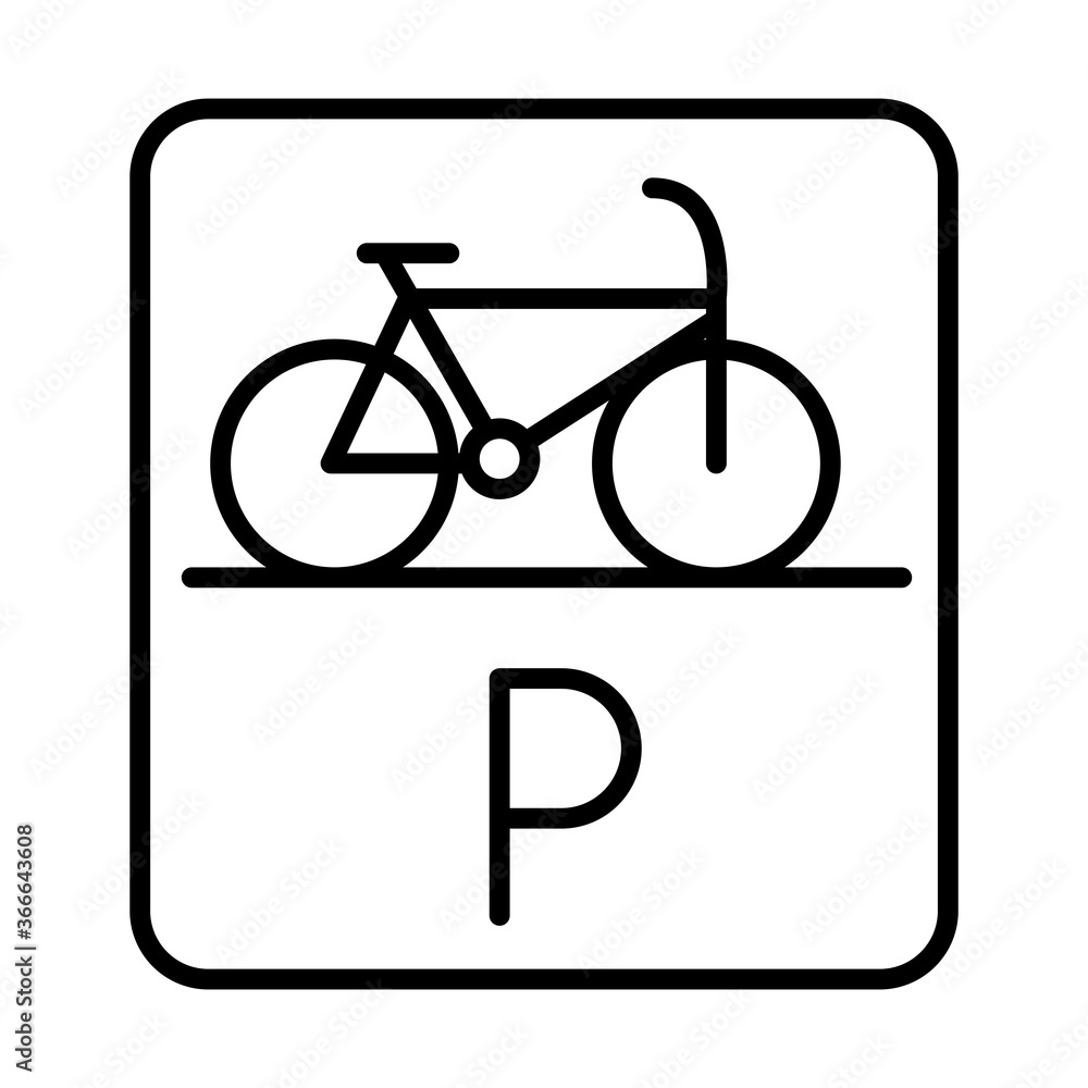 parking bicycle road sign transport line style icon design parking bicycle road sign transport line style icon design