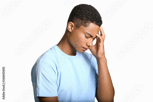 Sad African-American teenag...