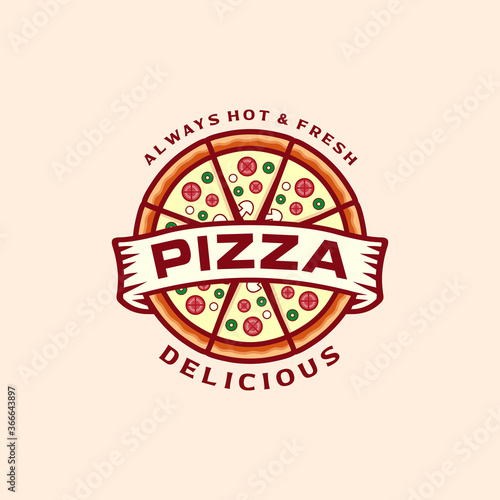 Pizza logo design vector template