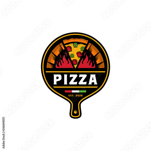 Pizza logo design vector template