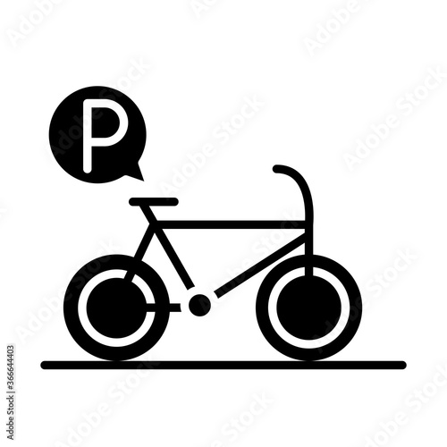 parking bicycle traffic sign transport silhouette style icon design