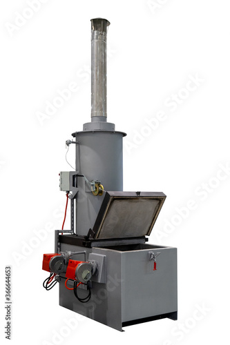 Installation for waste disposal by incineration. Incinerator. Cremator. Isolated image.