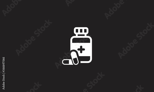 Medicine bottle icon vector illustration. Flat design style. vector medicine bottle icon illustration