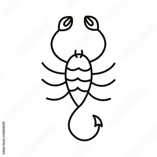 scorpio zodiac sign line style icon