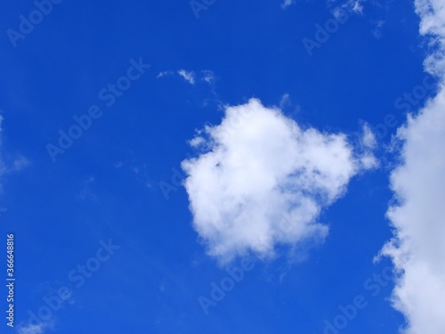 Fototapeta Naklejka Na Ścianę i Meble -  white fluffy clouds on bright blue sky background