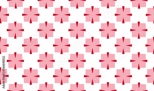 flesh square and triangle seamless pattern, pink and red well-defined shape, simple and repeated elements, symmetrical pattern, target background, vector illustration.