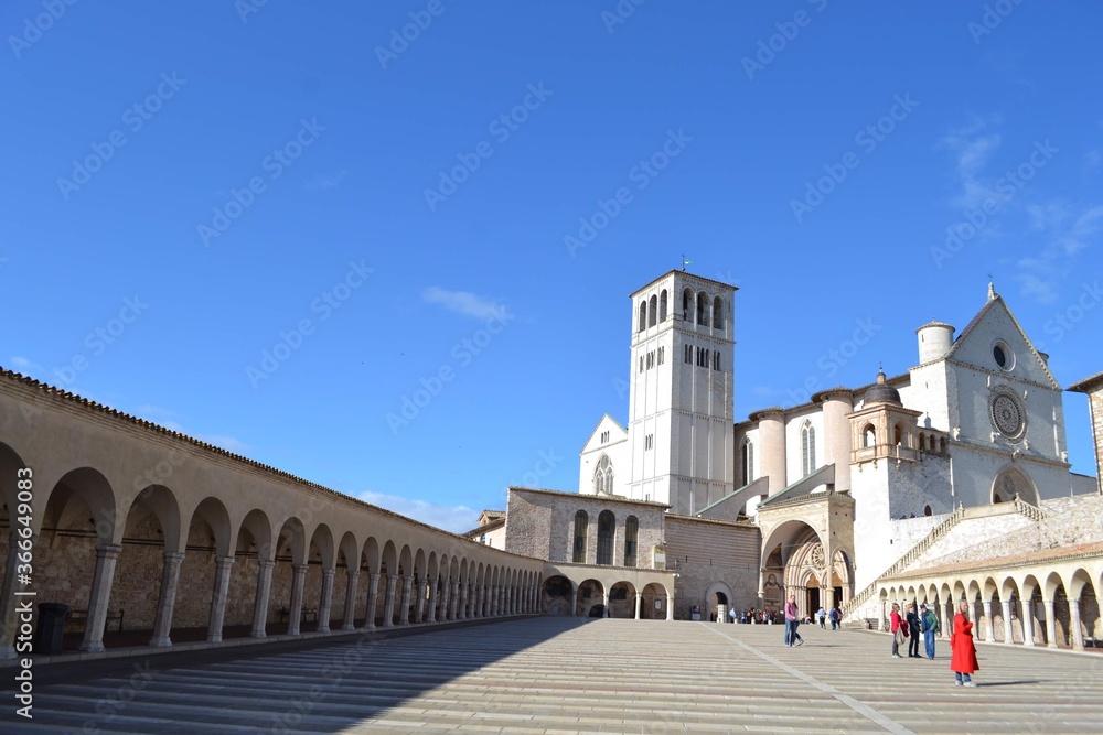 Basillica of Saint Francis of Assisi in Assisi, Italy.