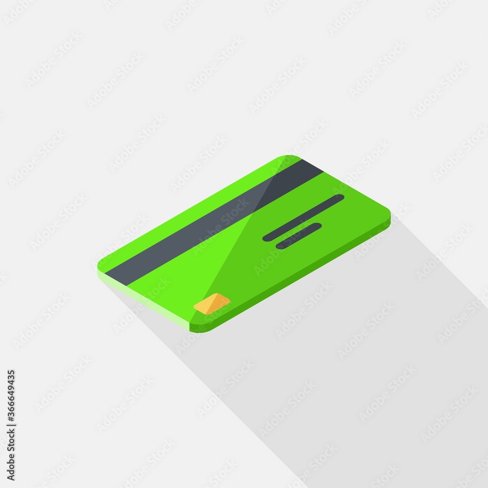 Credit card Green right view icon vector isometric. Flat style vector illustration. Credit card Green right view icon vector isometric. Flat style vector illustration.