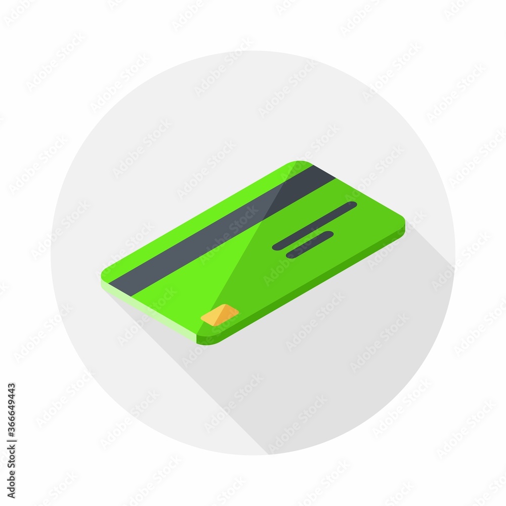 Credit card Green right view icon vector isometric. Flat style vector illustration. Credit card Green right view icon vector isometric. Flat style vector illustration.
