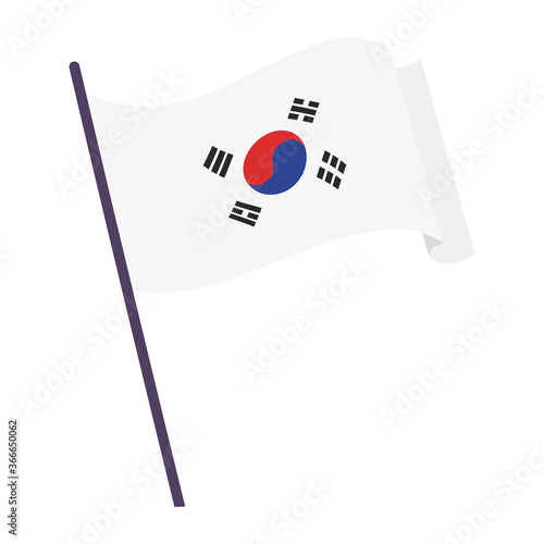 Waving flag of South Korea