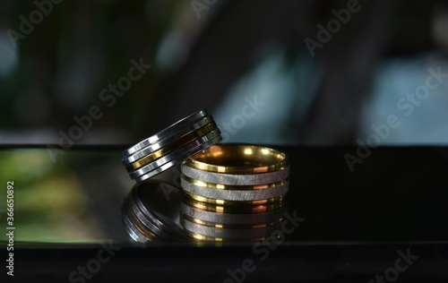 Two rings Is a gold and silver ring