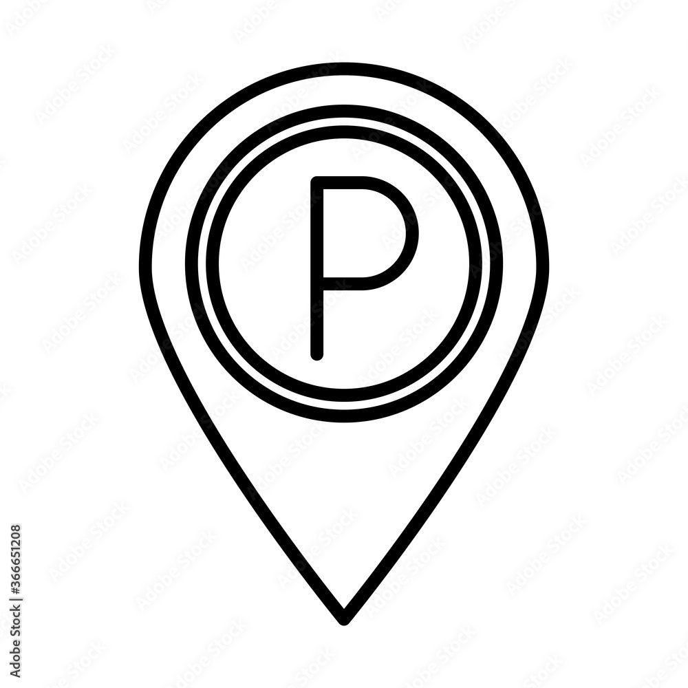 parking location pointer transport line style icon design parking location pointer transport line style icon design