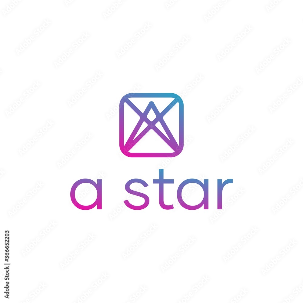 Fototapeta premium A Letter Star Up Arrow Logo Design