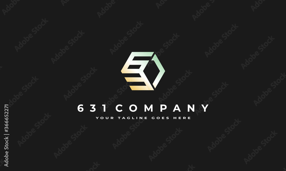 illustration vector graphic of simple, modern, edgy, abstract mark for initial number 631 hexagonal shape logo design illustration vector graphic of simple, modern, edgy, abstract mark for initial number 631 hexagonal shape logo design