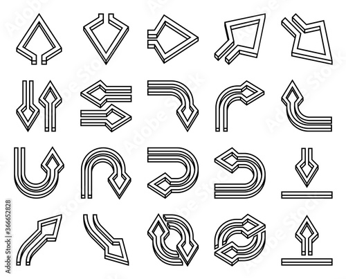 Arrows Icon In Line Style