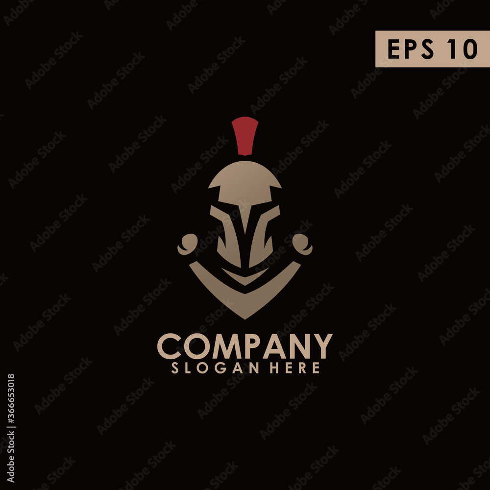 Sparta Gladiator Head Logo With Sword And Leaf Design Vector Template With Luxury Sparta Gladiator Head Logo With Sword And Leaf Design Vector Template With Luxury