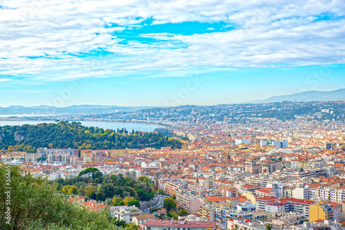 View of the city of Nice in the French Riviera France