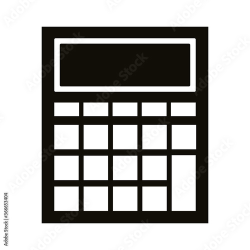 calculator math device silhouette style icon