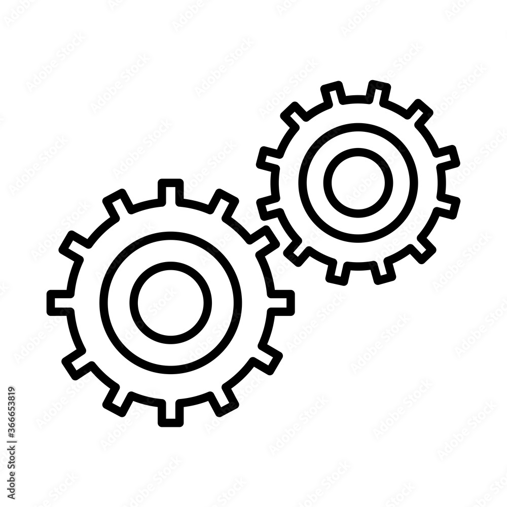 gears tool repair maintenance and construction equipment line style icon gears tool repair maintenance and construction equipment line style icon