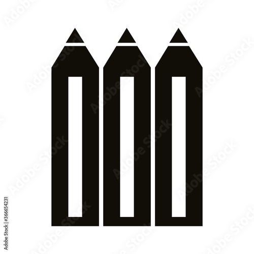 pencils colors school supplies silhouette style icon
