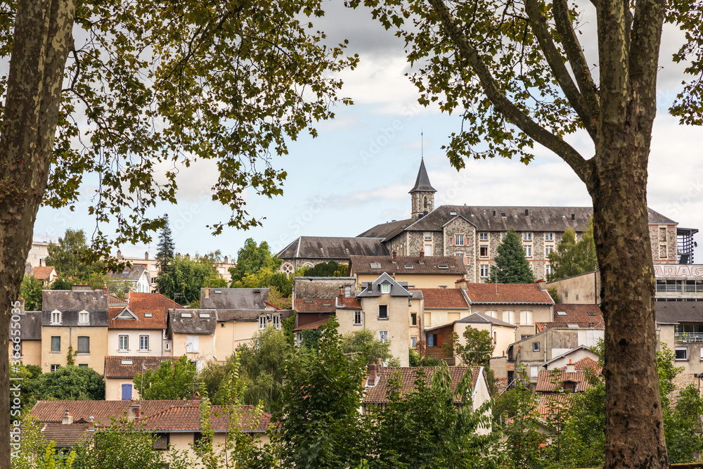 Europe, France, Haute-Vienne, Limoges. View of Limoges from park.