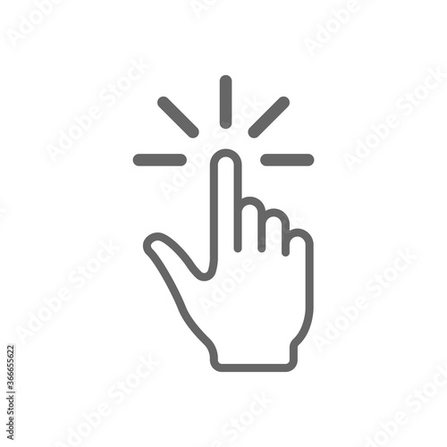 Hand click icon vector for website and mobile