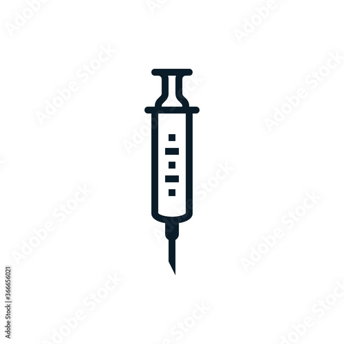 Syringe outline icons. Vector illustration. Editable stroke. Isolated icon suitable for web, infographics, interface and apps.