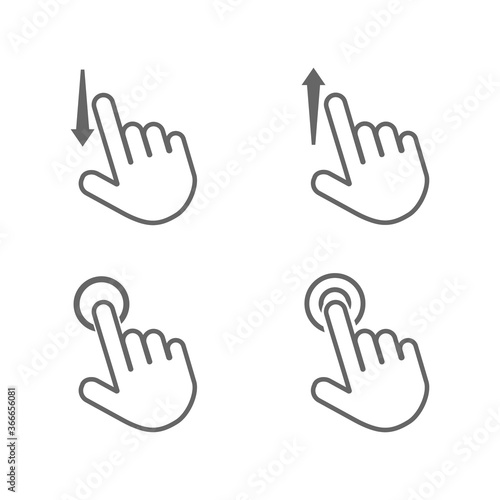 Touch screen gesture icon vector EPS 10