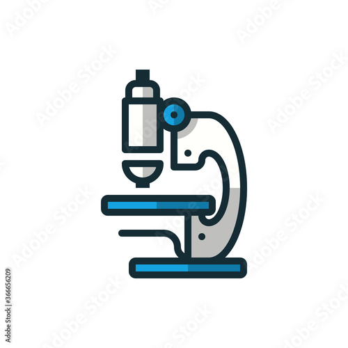Microscope filled outline icons. Vector illustration. Editable stroke. Isolated icon suitable for web, infographics, interface and apps.