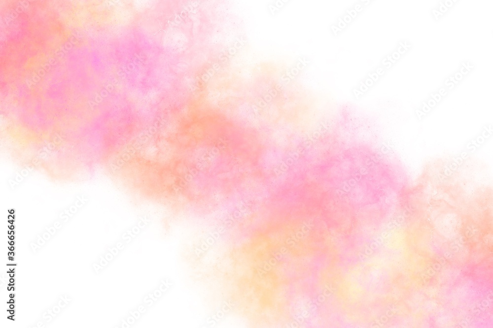 Abstract pink watercolor on white background.The color splashing in the paper.It is a hand drawn.

