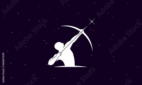 illustration vector graphic logo designs. logomark, pictogram logo silhouette sagittarius archer