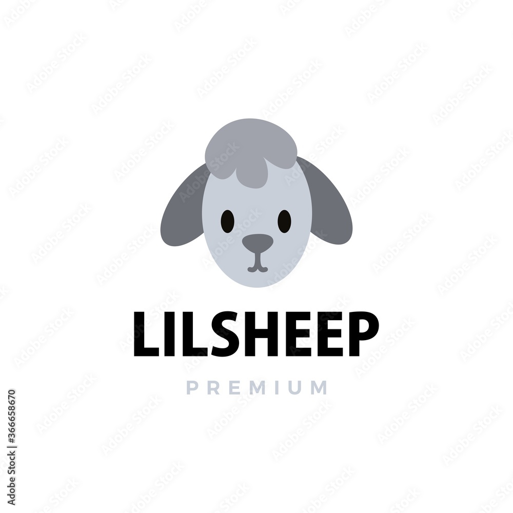 Fototapeta premium cute little sheep cartoon logo vector icon illustration