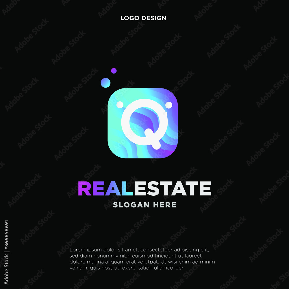 Letter Q With Bubble, Initial Letter Logo For Your Company Name, Alphabet Logo Template Ready For Use, Modern Initial Logo Letter Q With Bubble, Initial Letter Logo For Your Company Name, Alphabet Logo Template Ready For Use, Modern Initial Logo