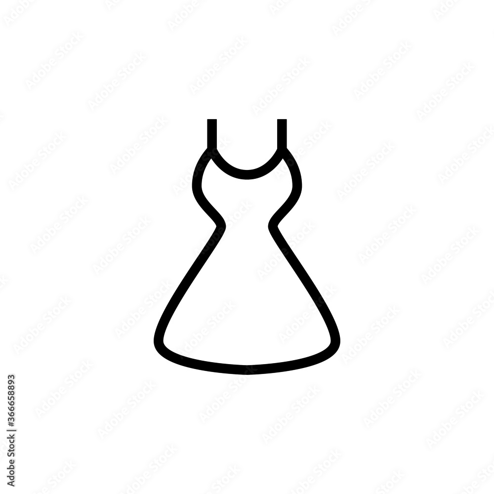 Women fashion icon in black line style icon, style isolated on white background Women fashion icon in black line style icon, style isolated on white background