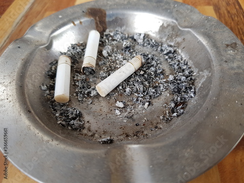 Ashtray With Ashes and Cigarettes