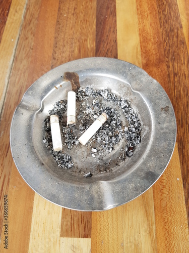 Ashtray With Ashes and Cigarettes
