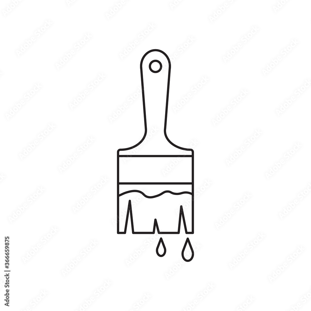 Paint brush outline icon vector Paint brush outline icon vector
