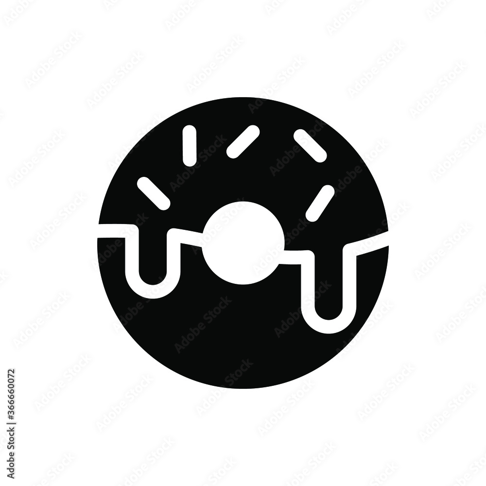 donut icon vector illustration glyph style. food icon set. donut icon vector illustration glyph style. food icon set.