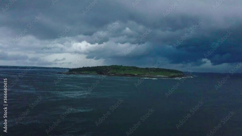 Moody aerial shot over the coast Moody aerial shot over the coast