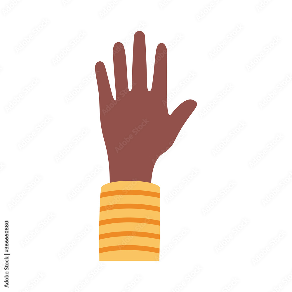 afro hand human up flat style icon