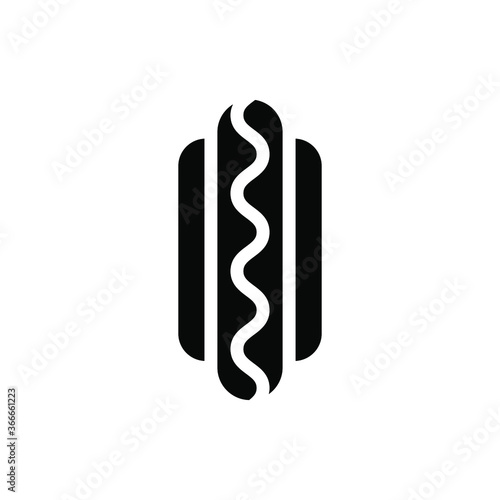 hotdog icon vector illustration glyph style. food icon set.