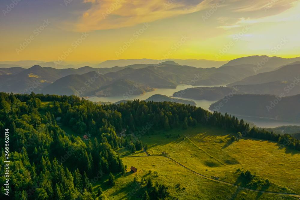 Zaovine lake view from Tara mountain in Serbia Zaovine lake view from Tara mountain in Serbia