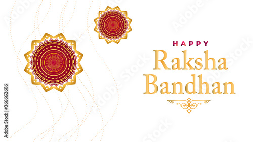 Happy raksha bandhan rakhi banner white background floral © Nabojit