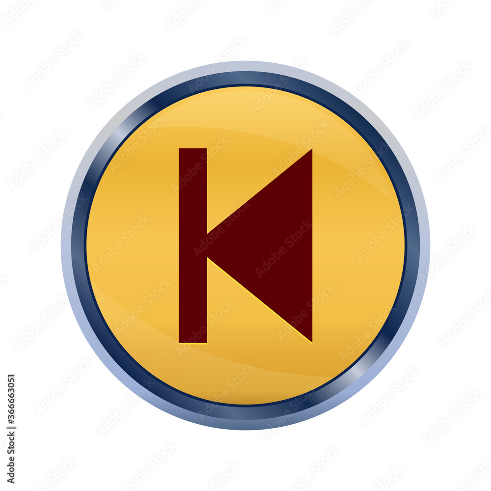 Previous track icon super yellow round button illustration Previous track icon super yellow round button illustration