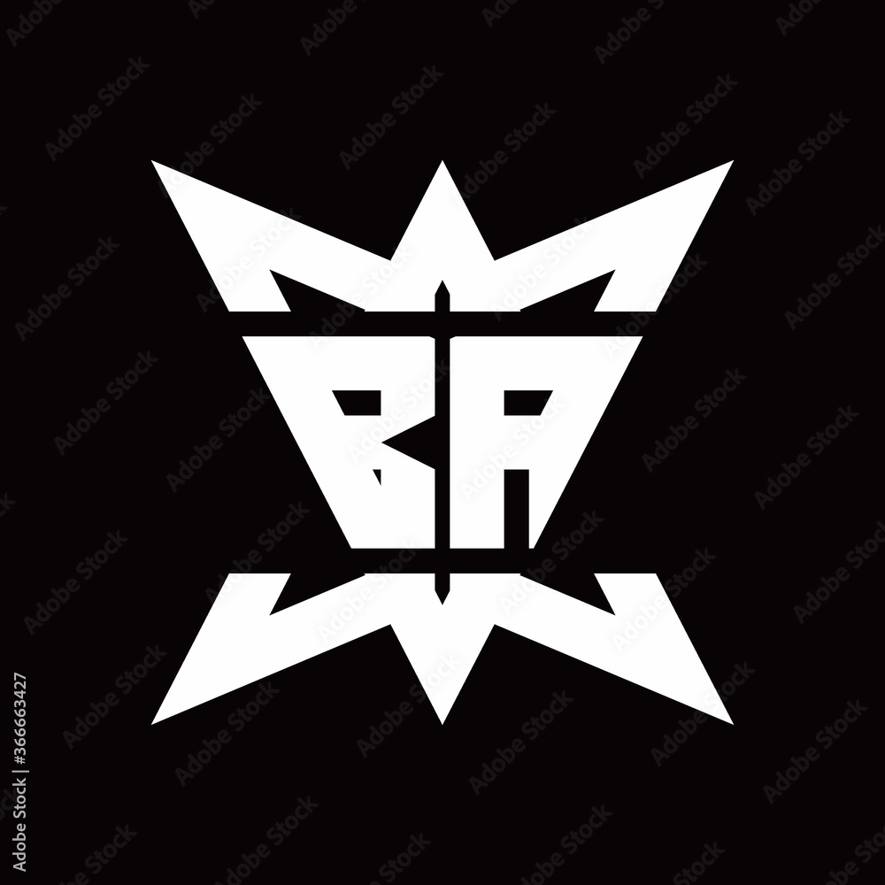 BA Logo monogram with crown up down side design template BA Logo monogram with crown up down side design template