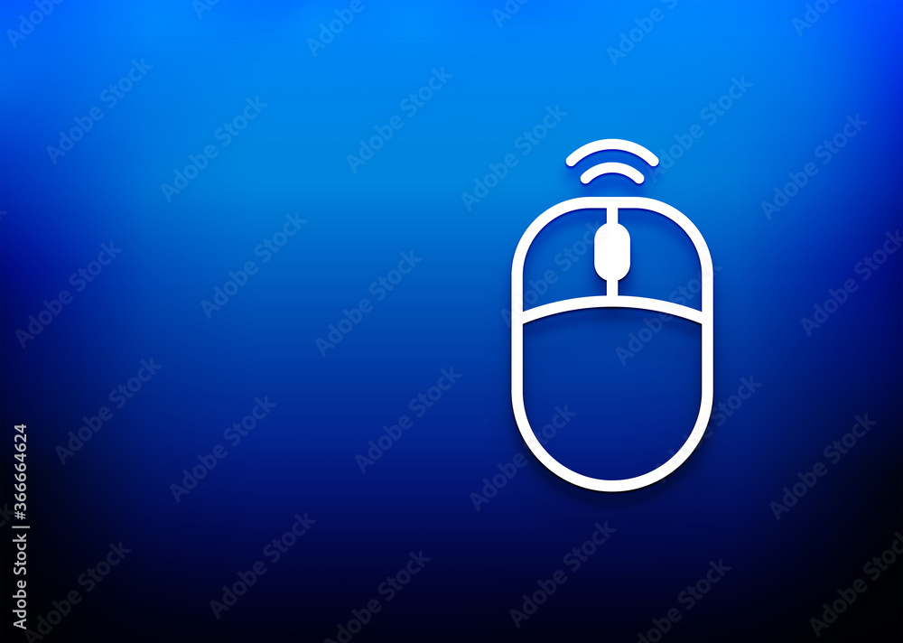 Fotografie Wireless mouse icon electric blue abstract design background illustration