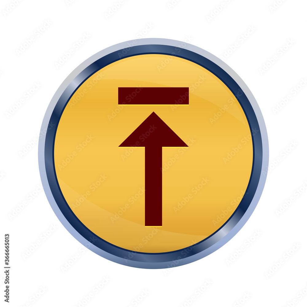 Upload icon super yellow round button illustration Upload icon super yellow round button illustration
